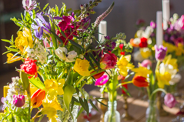 Colorful rainbow wedding inspiration by Vintage Amy and Katie Rogers Photography // onefabday.com