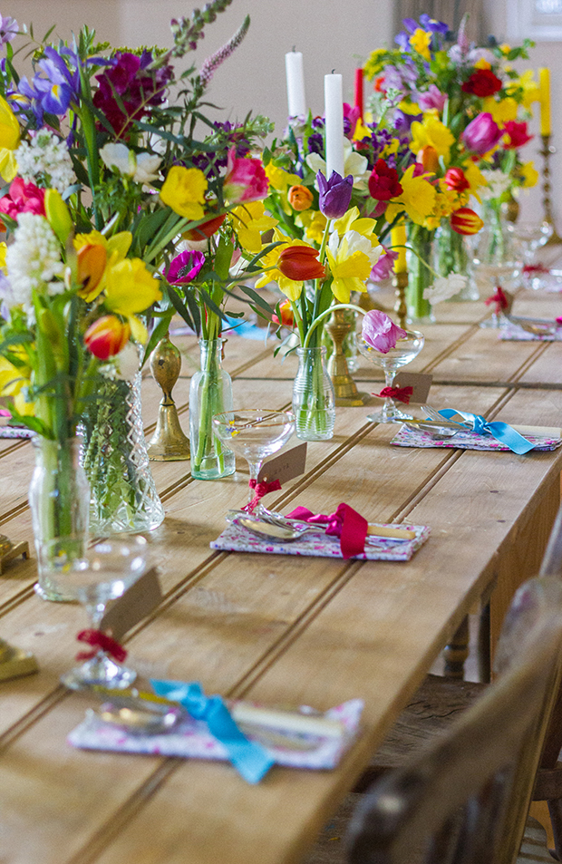 Colorful rainbow wedding inspiration by Vintage Amy and Katie Rogers Photography // onefabday.com