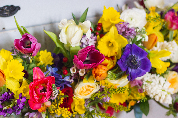 Colorful rainbow wedding inspiration by Vintage Amy and Katie Rogers Photography // onefabday.com