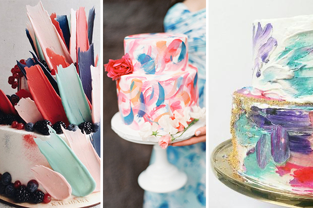 The Next Big Wedding Cake Trend: Brushstroke Cakes // onefabday-com.go-vip.net