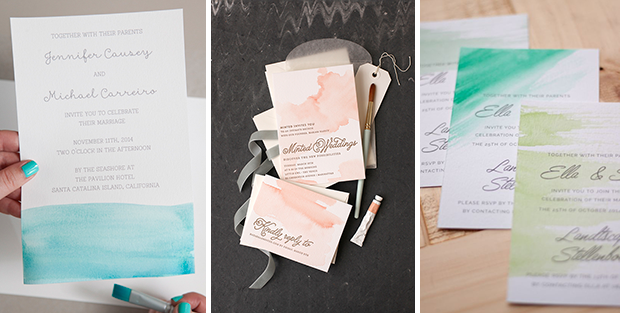 DIY Watercolor Invites // 10 Ways to Upgrade Basic Wedding Invitations on a Budget // onefabday.com