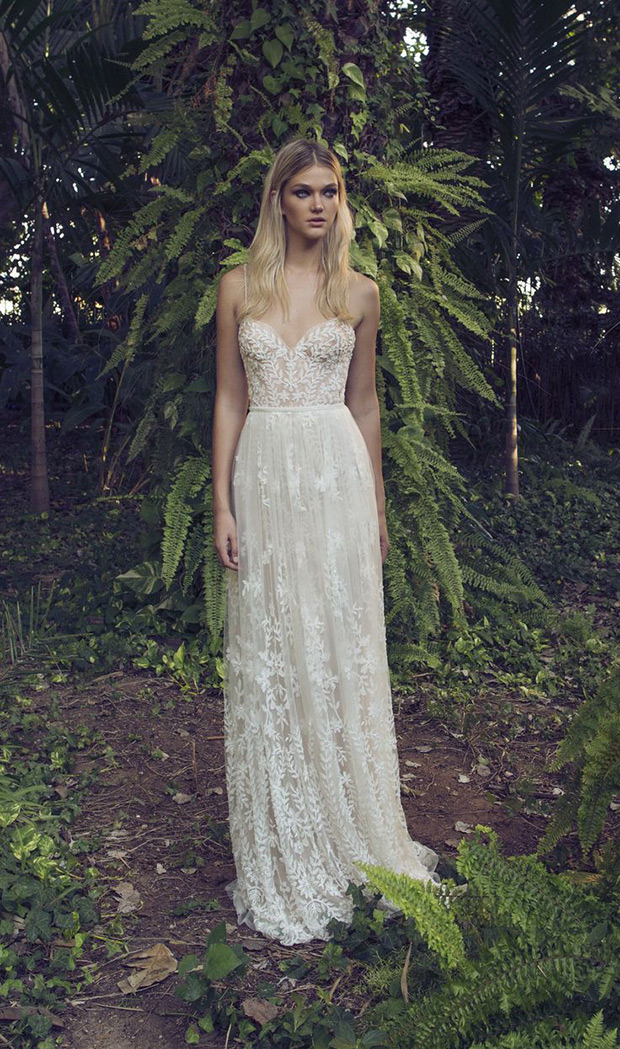 Clover from Limor Rosen wedding dresses 2017 - Sweetheart neckline corset, 3d floral applique. Natural waist line with applique flowers through out the skirt. -  see the rest of the collection on onefabday.com