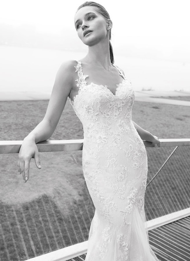 Boston from Modeca wedding dresses 2017 - Sweetheart neckline, with applique floral straps-  see the rest of the collection on onefabday.com