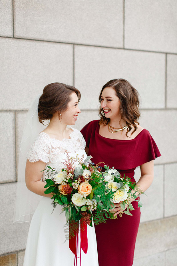 Beautiful Winter Wedding at Smock Alley Theatre, Styled by Sweet Pea and Violet and Captured by Peter Carvill Photography | see the rest of this wedding on onefabday.com