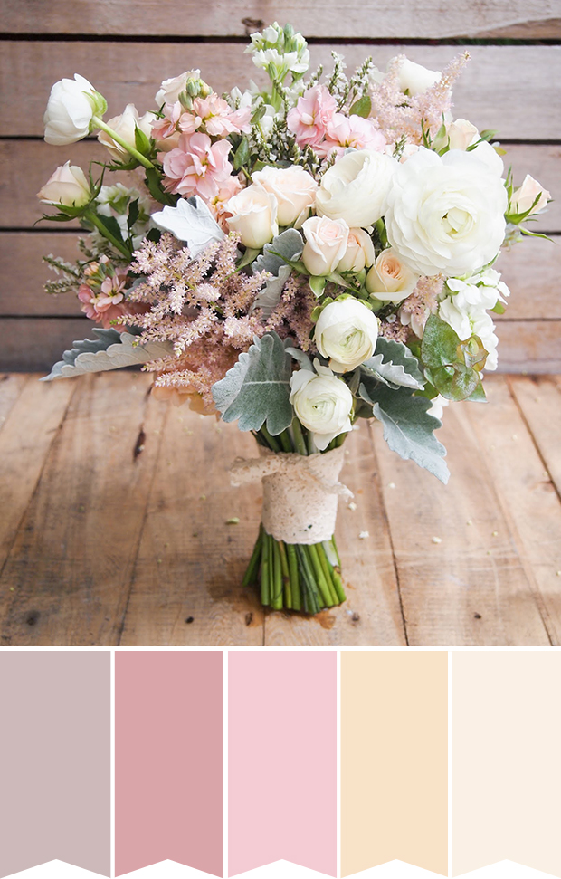 Blush pink rustic bouquet  // www.onefaaday.com