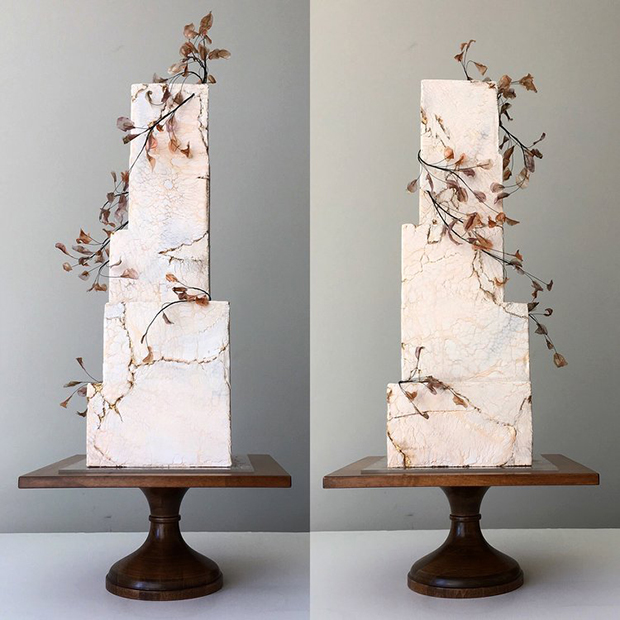 15 Chic Concrete Wedding Cakes // see them all on onefabday.com