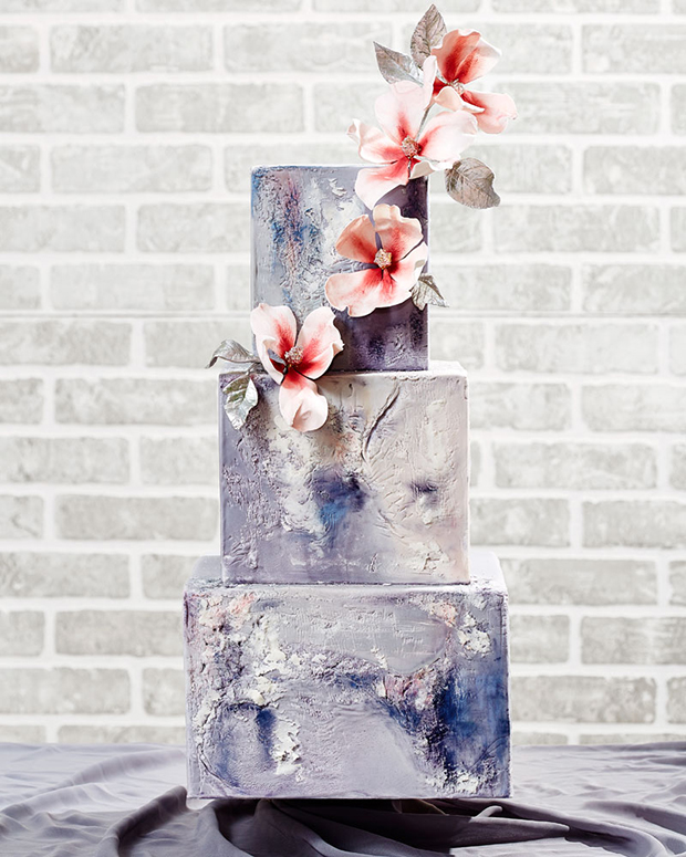 15 Chic Concrete Wedding Cakes // see them all on onefabday.com