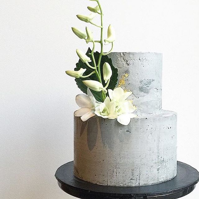 15 Chic Concrete Wedding Cakes // see them all on onefabday.com