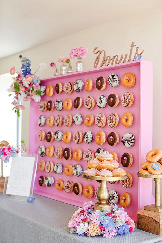 The hottest wedding trend! Inspiring Doughnut Walls to Make Your Mouth Water! see them all on onefabday.com 