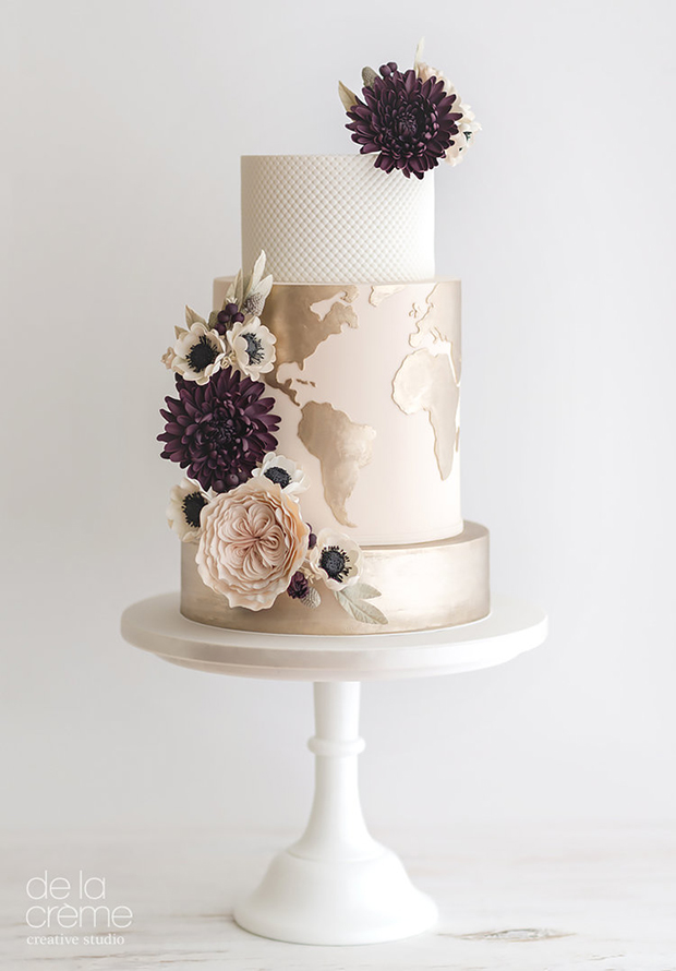 Copper and rose gold wedding cakes | see them all on onefabday.com