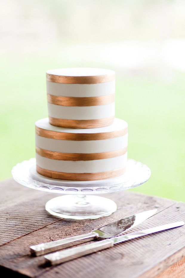 Copper and rose gold wedding cakes | see them all on onefabday.com