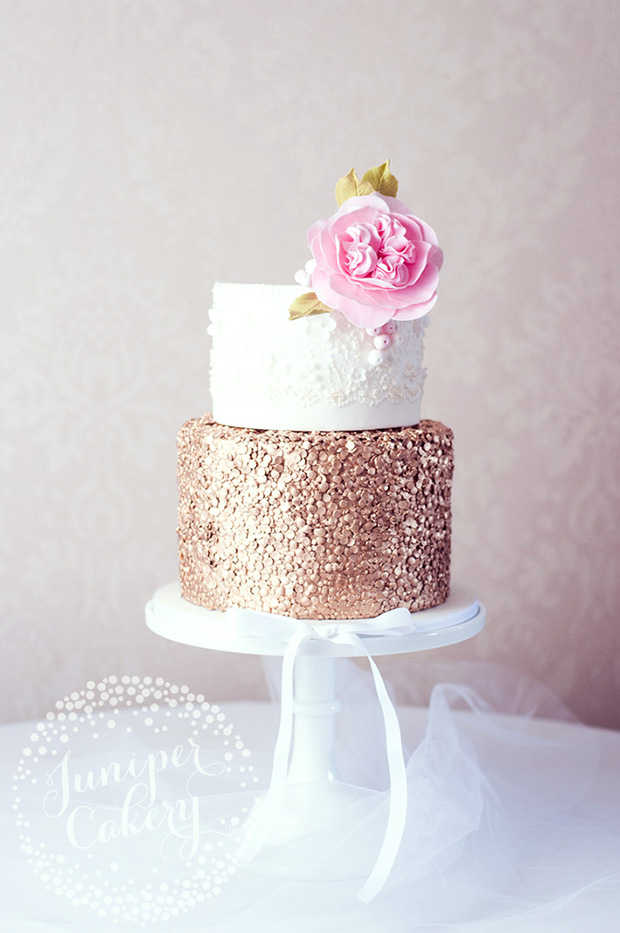 Copper and rose gold wedding cakes | see them all on onefabday.com