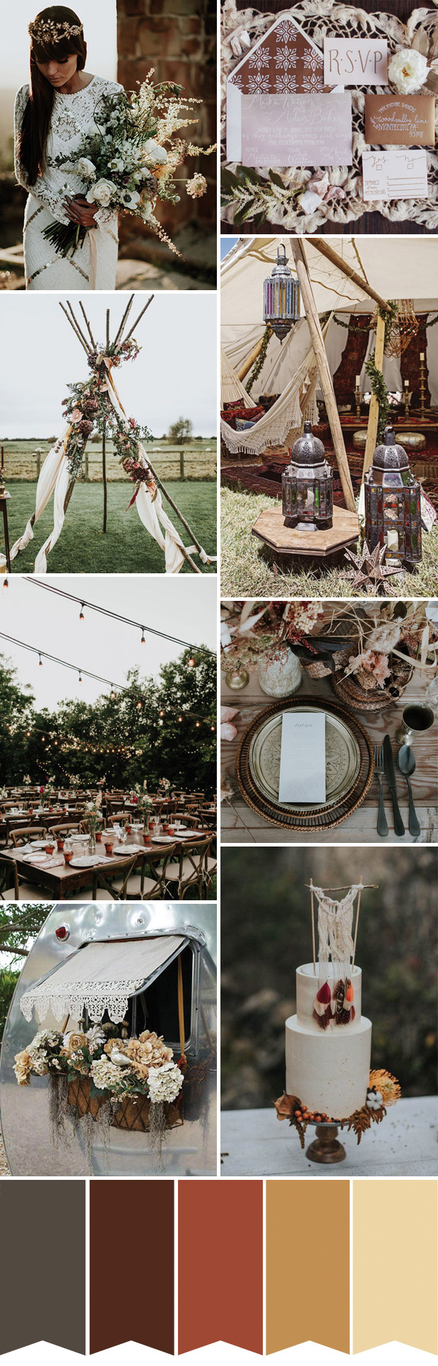 New Boho Wedding Inspiration // see more on onefabday.com