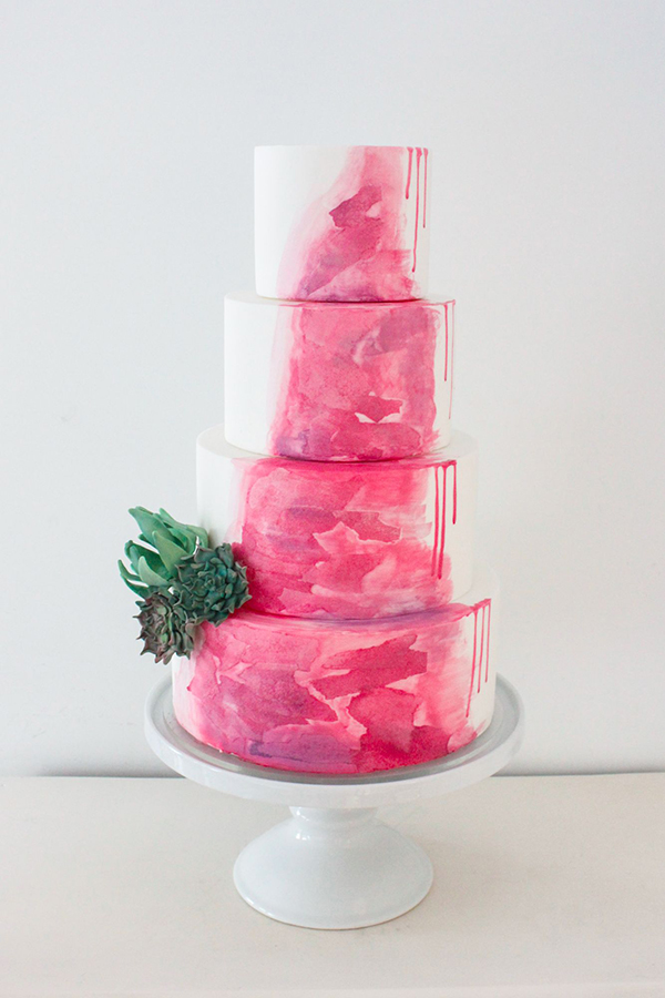 50 Pretty in Pink Wedding Cakes // see them all on onefabday.com