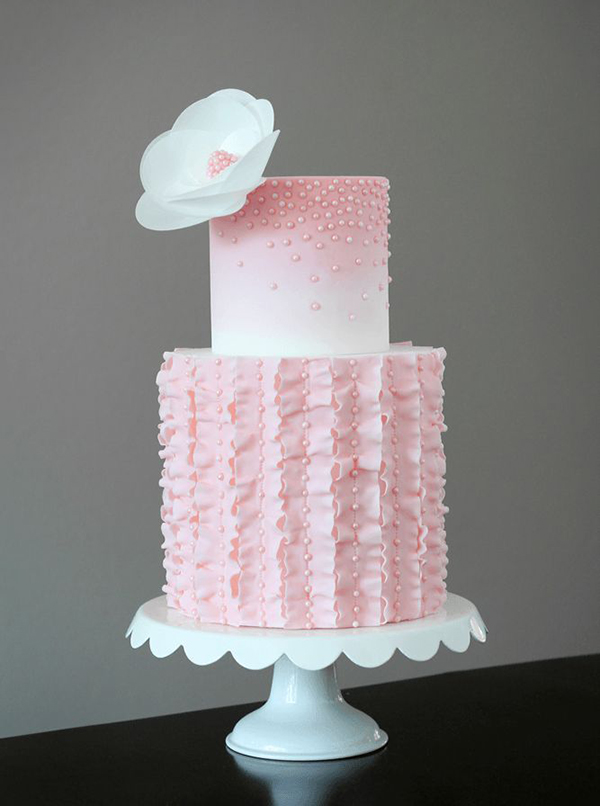 50 Pretty in Pink Wedding Cakes // see them all on onefabday.com