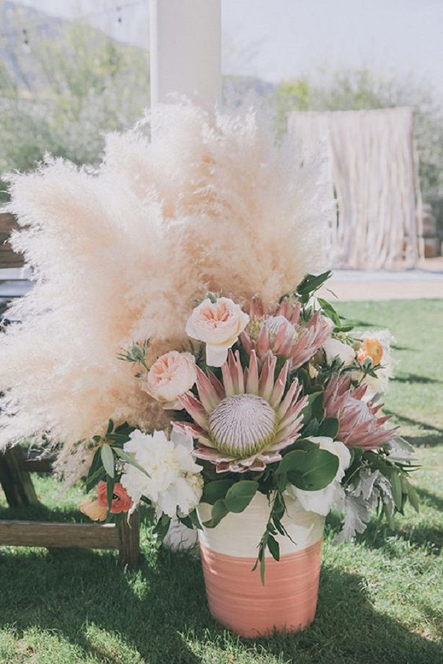 25 Ideas and Inspiration for using Pampas Grass for your wedding | see them all on onefabday.com