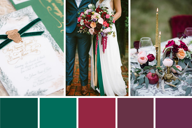 Emerald and Ruby Winter Wedding Inspiration onefabday-com.go-vip.net