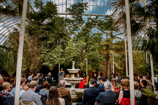 Kilshane House Wedding by SOSAC Photography red wedding dress