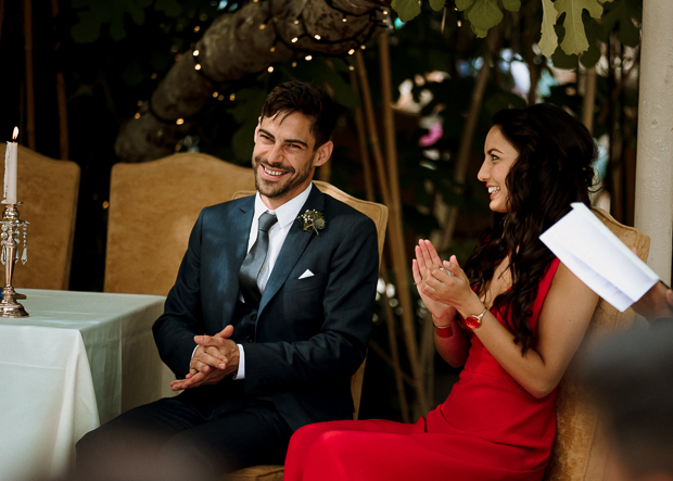 Kilshane House Wedding by SOSAC Photography red wedding dress