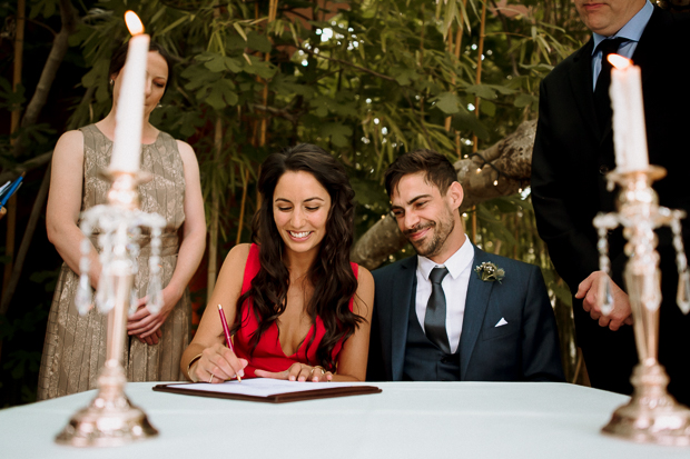 Kilshane House Wedding by SOSAC Photography red wedding dress