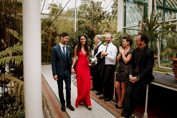 Kilshane House Wedding by SOSAC Photography red wedding dress