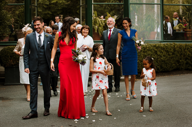 Kilshane House Wedding by SOSAC Photography red wedding dress