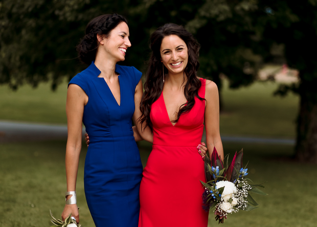 Kilshane House Wedding by SOSAC Photography red wedding dress