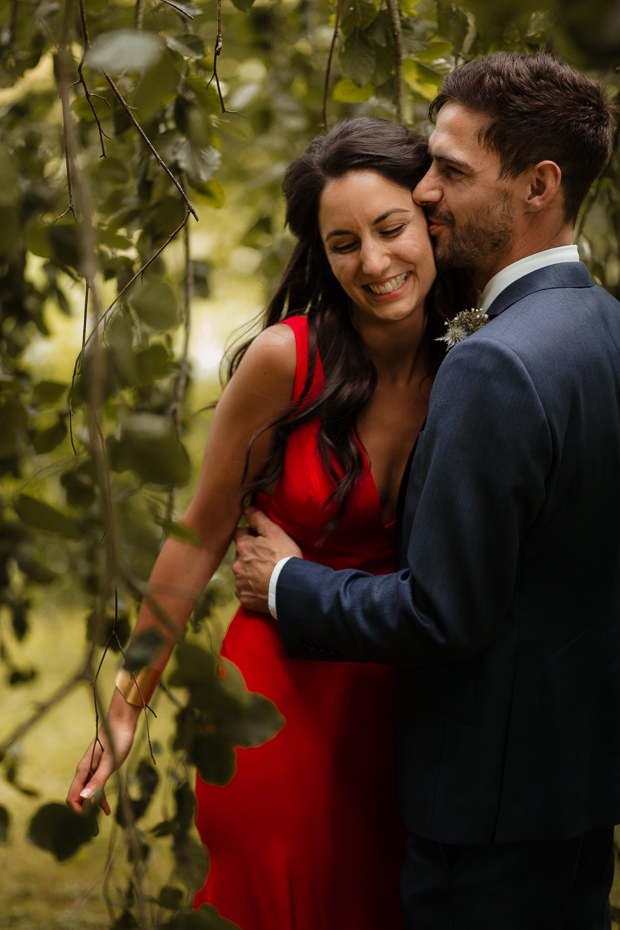 Kilshane House Wedding by SOSAC Photography red wedding dress