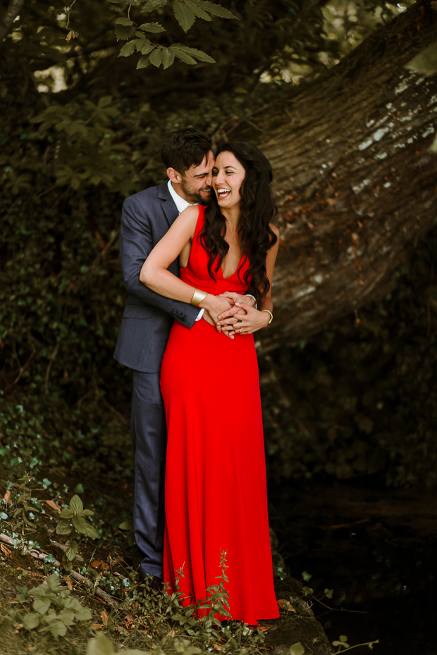 Kilshane House Wedding by SOSAC Photography red wedding dress