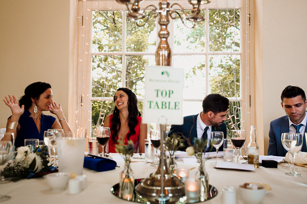 Kilshane House Wedding by SOSAC Photography red wedding dress