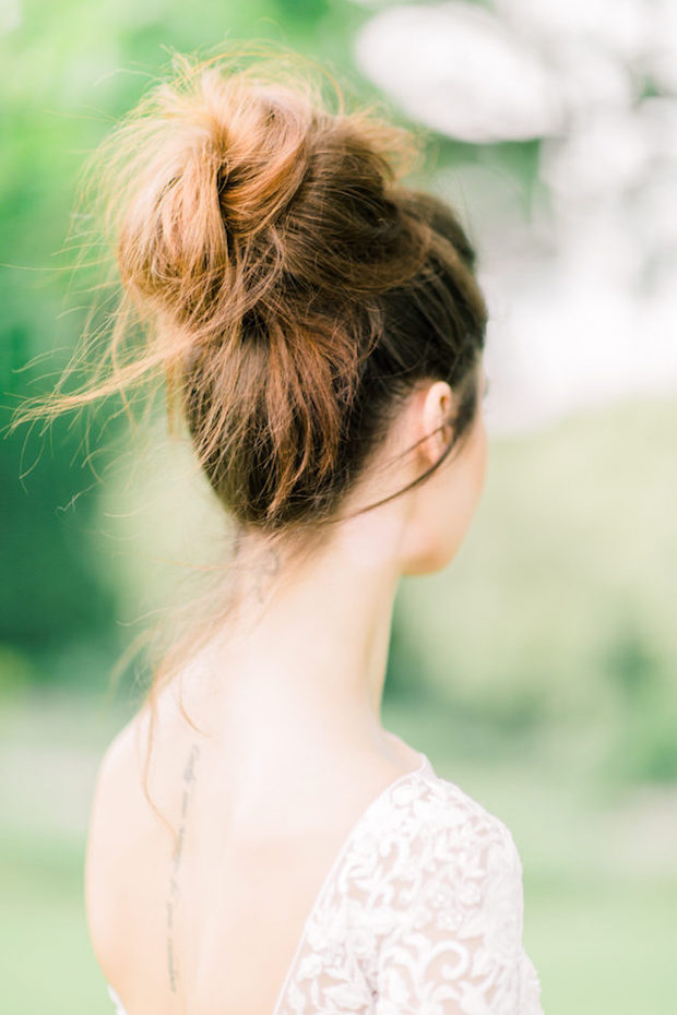 wedding undone updo bridal hairstyle