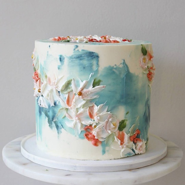 spatula painted wedding cakes