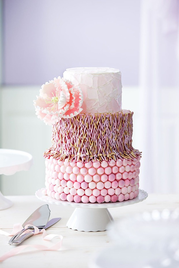 sweet-covered wedding cakes, candy wedding cakes