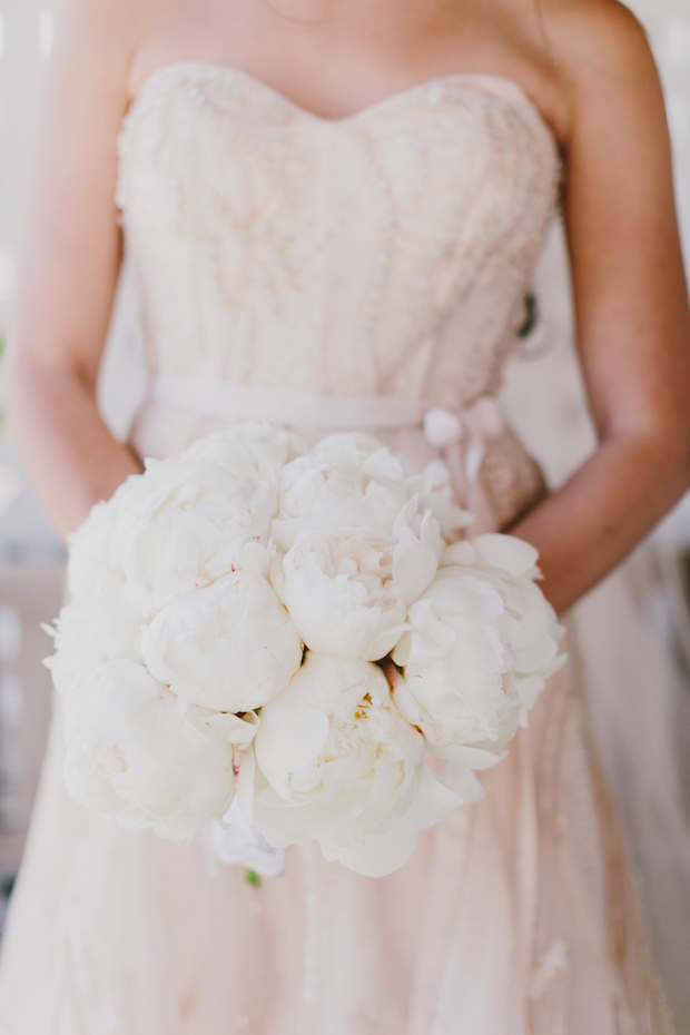 White peony bouquet