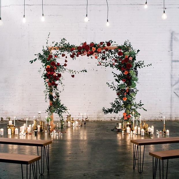 Epic Floral Arches indoor ceremony space