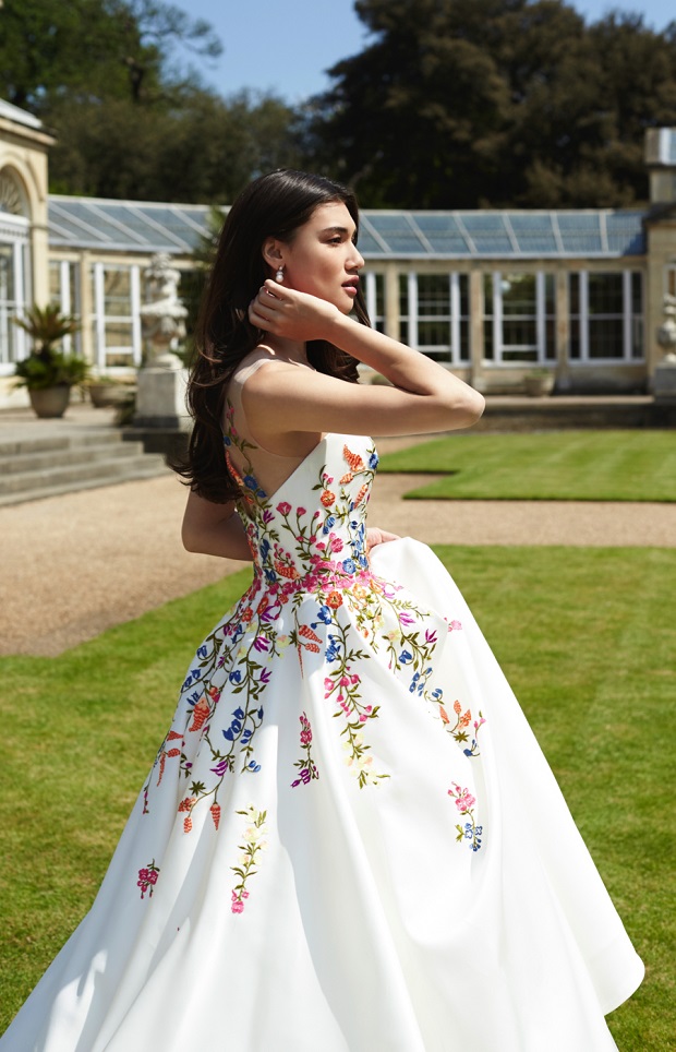 Embroidered wedding dresses colourful embroidery bridal trend