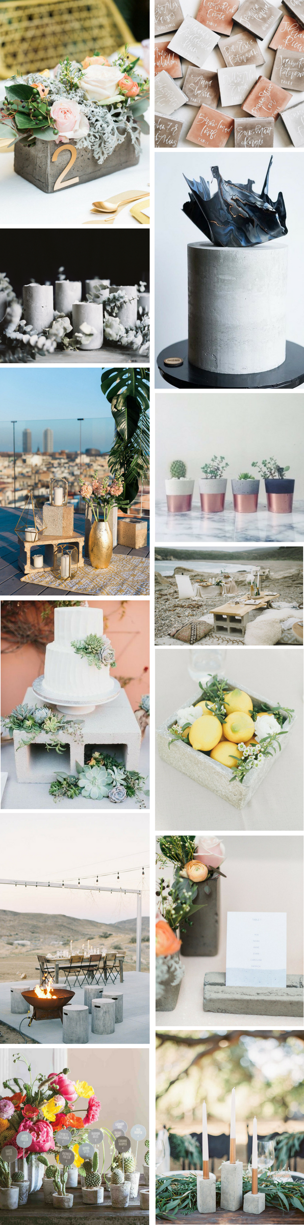 Cement Wedding Decor Ideas