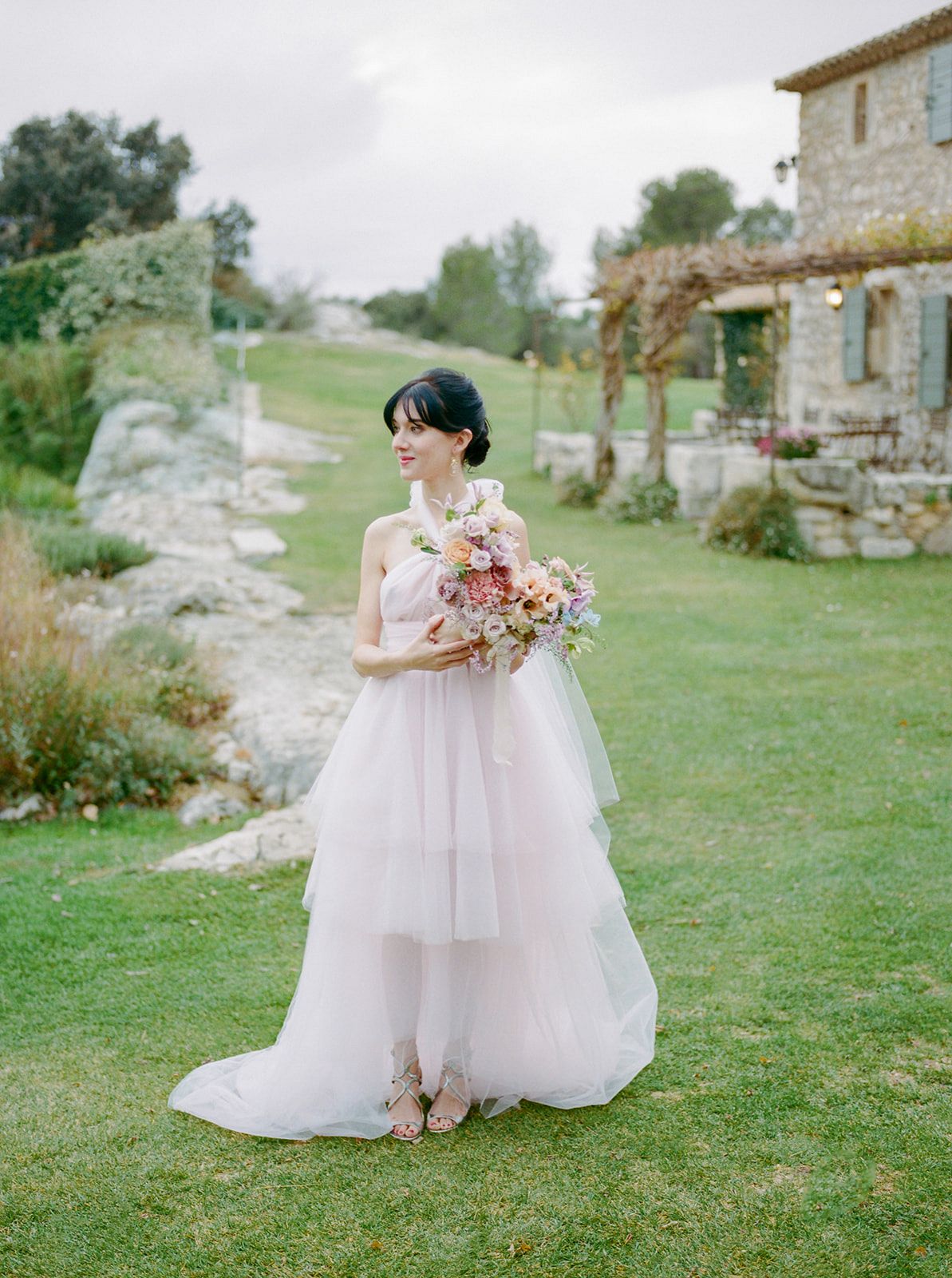 pink wedding dress, pink bridal gown, pink wedding gown