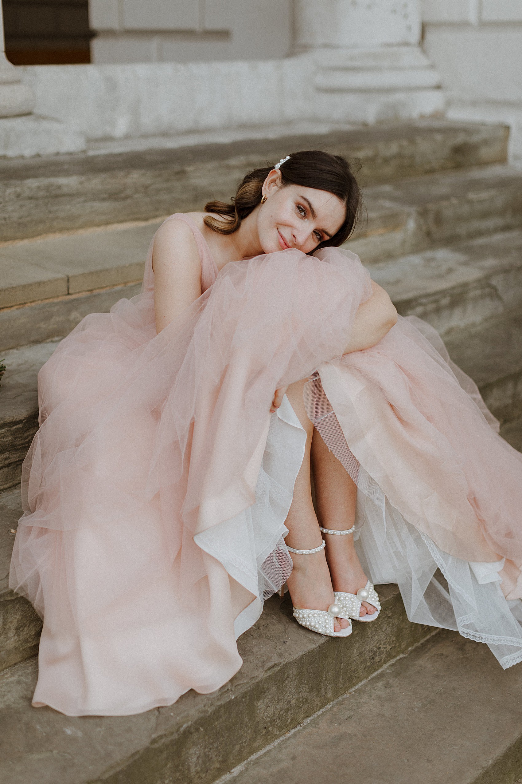 pink wedding dress, pink bridal gown, pink wedding gown