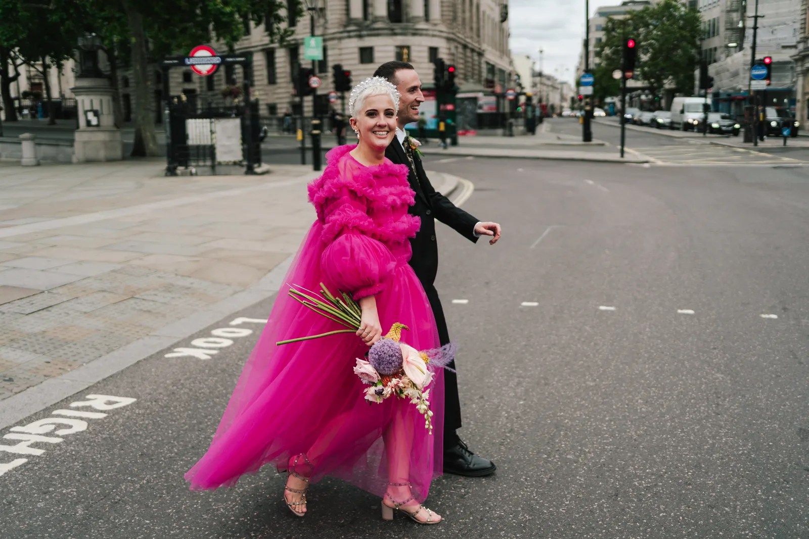 pink wedding dress, pink bridal gown, pink wedding gown, barbie wedding dress, hot pink wedding dress, floral wedding dress, short pink dress