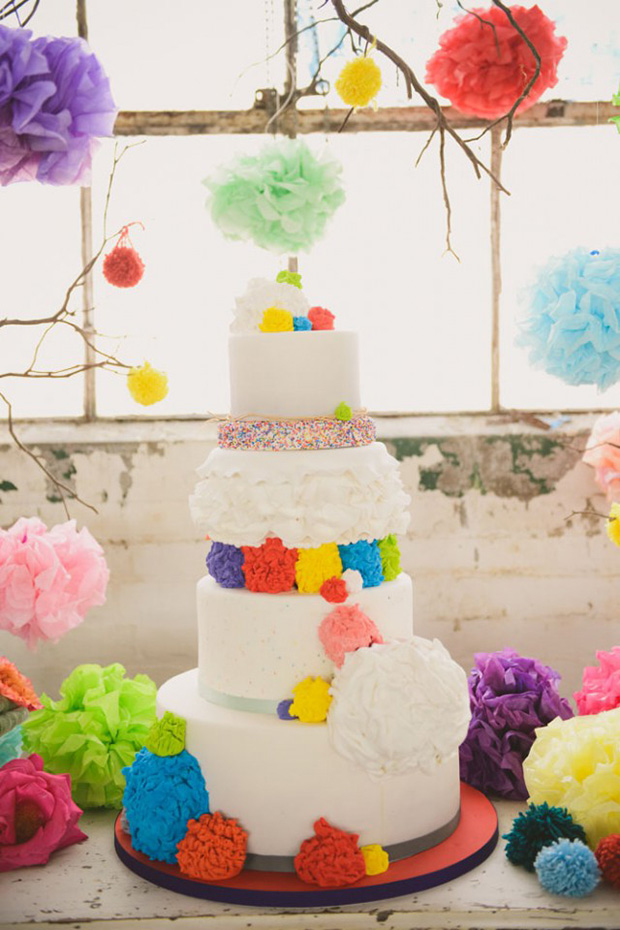 the cutest wedding decor EVER! Pom pom wedding inspiration | onefabday.com