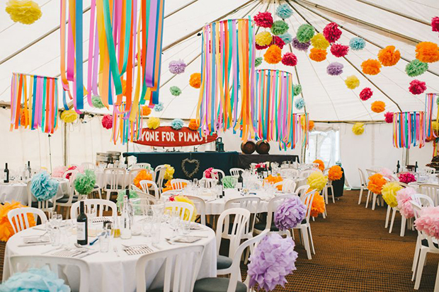 the cutest wedding decor EVER! Pom pom wedding inspiration | onefabday.com