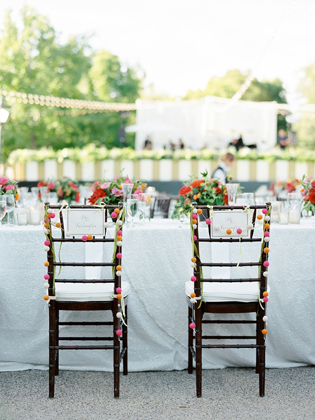 the cutest wedding decor EVER! Pom pom wedding inspiration | onefabday.com