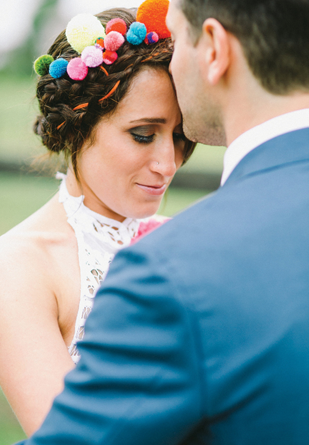 the cutest wedding decor EVER! Pom pom wedding inspiration | onefabday.com