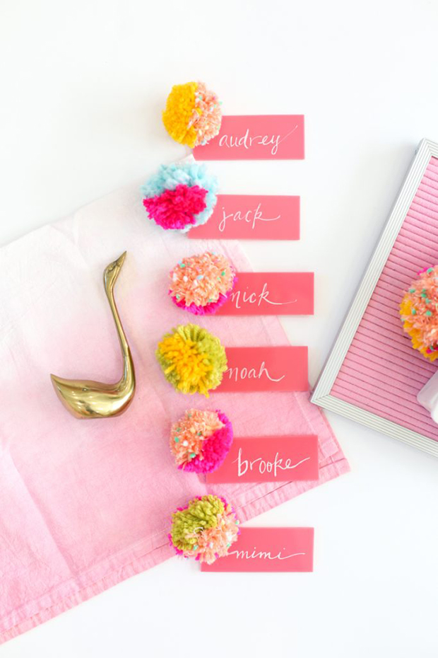 the cutest wedding decor EVER! Pom pom wedding inspiration | onefabday.com