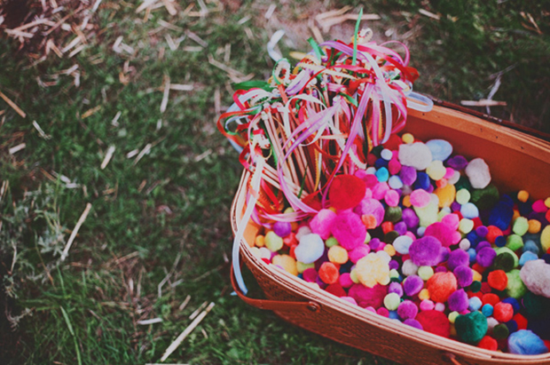 the cutest wedding decor EVER! Pom pom wedding inspiration | onefabday.com