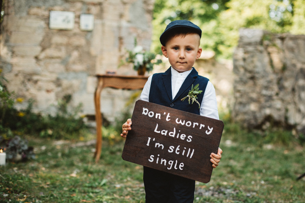 Cute page boy signs for wedding ceremony