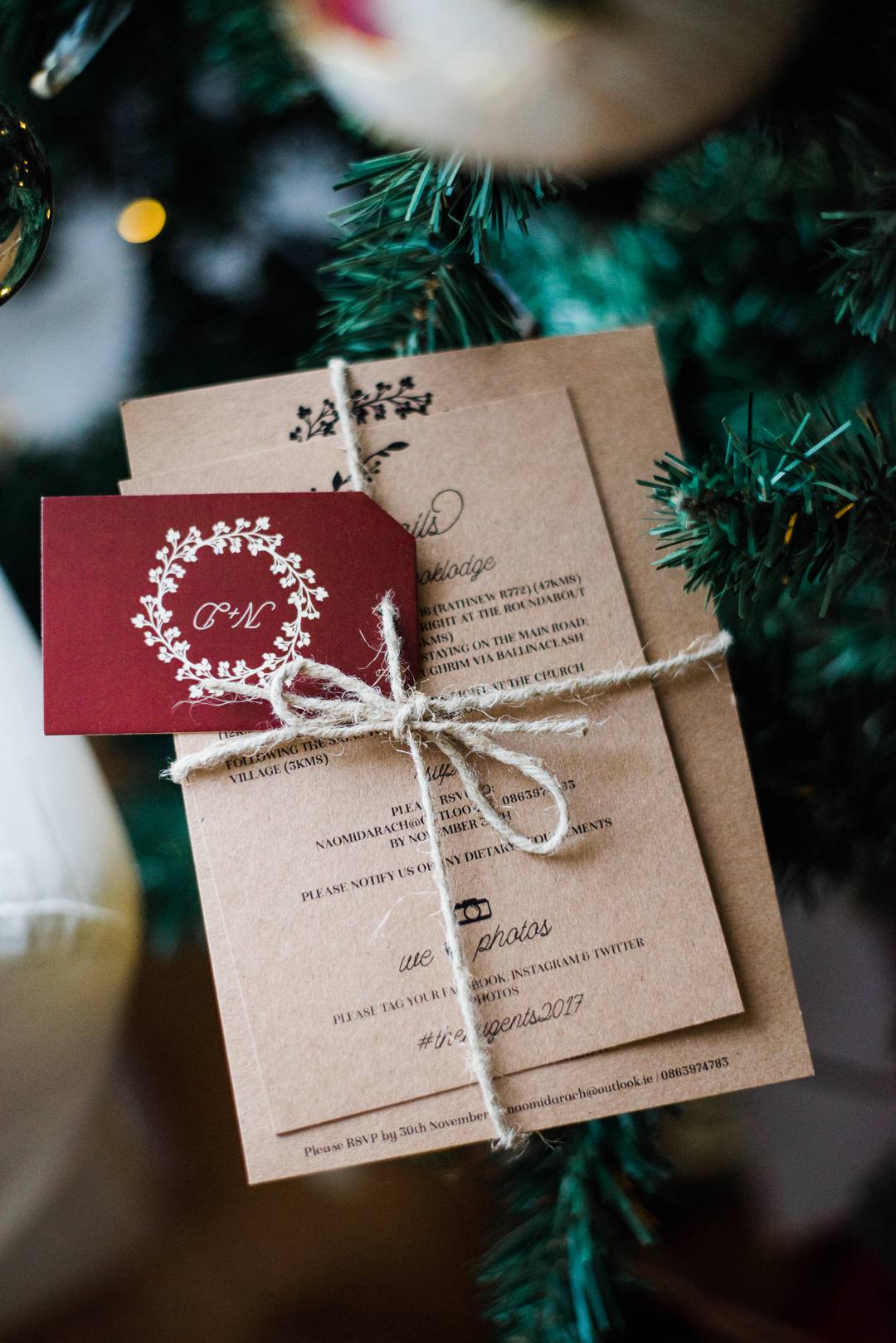 christmas wedding invitation