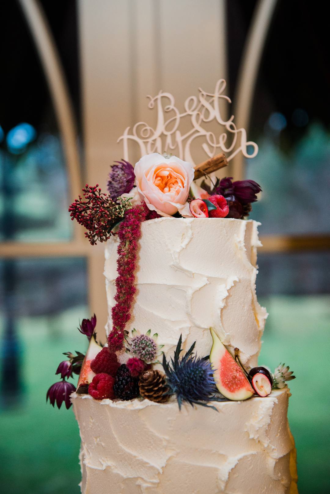 rustic winter wedding cake