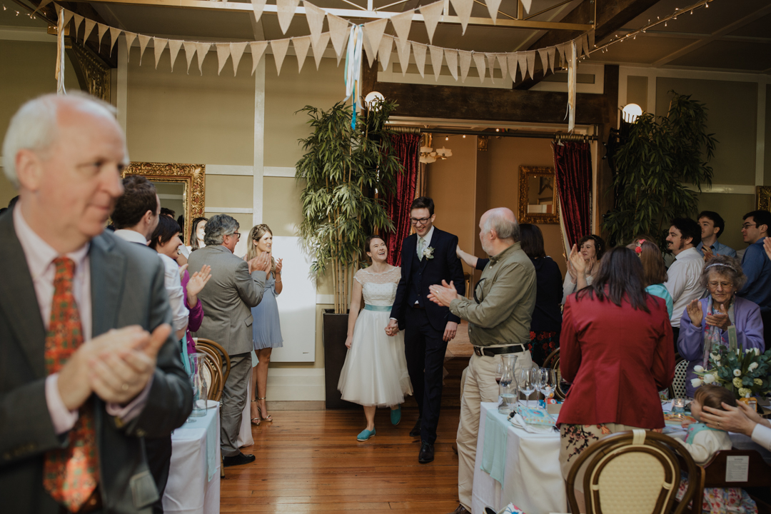 rustic wedding venue with bunting